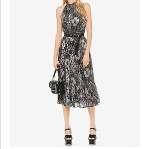 NEW! Michael Kors Metallic Floral Midi Dress